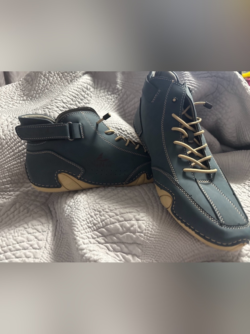 Men's Navy Chukka Boots with Tan Accents